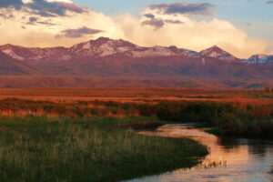 Ruby Mountains are illuminated by alpenglow 1