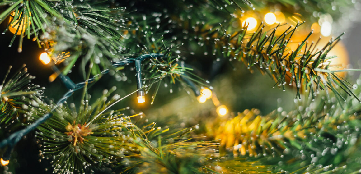 christmas tree on black background